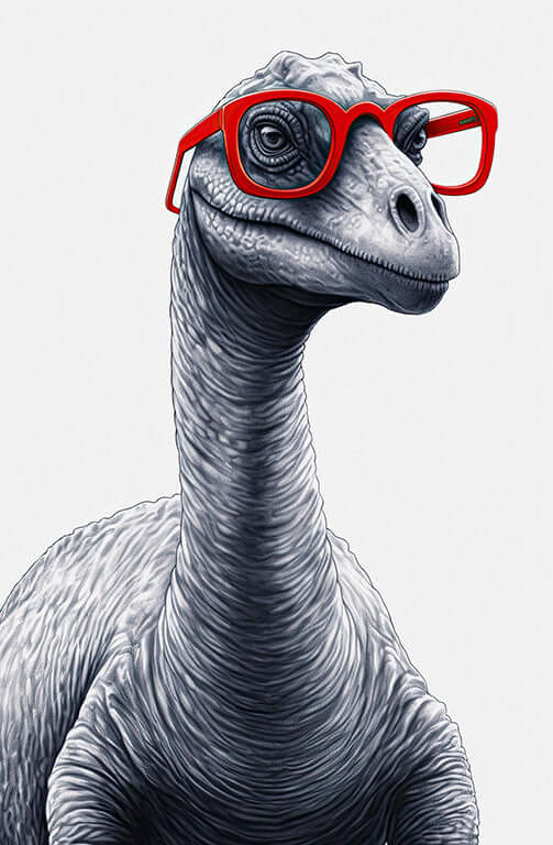 Dino in Red Glasses