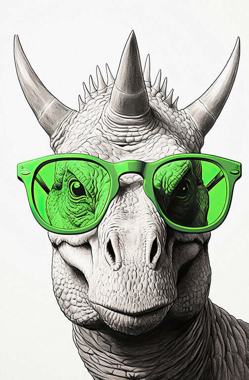 Dino in Green Glasses