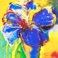Abstract Hyacinth, Left Blue with Enhanced black, red and white