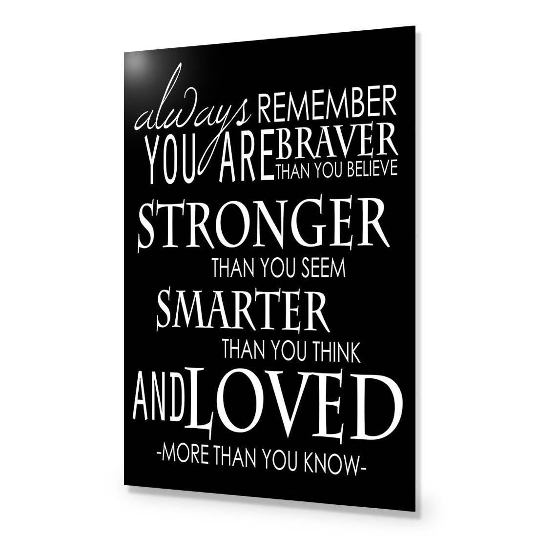 Always Remember, B&W Acrylic Print Art