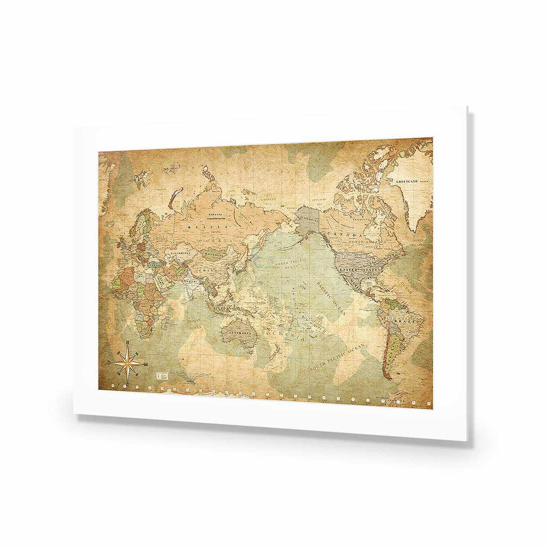 Antique World Map Acrylic Print Art