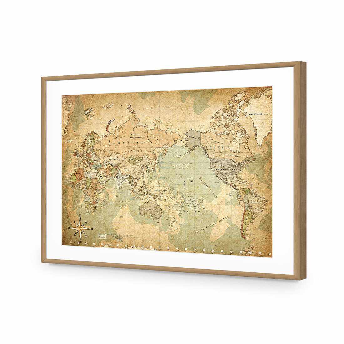 Antique World Map Acrylic Print Art