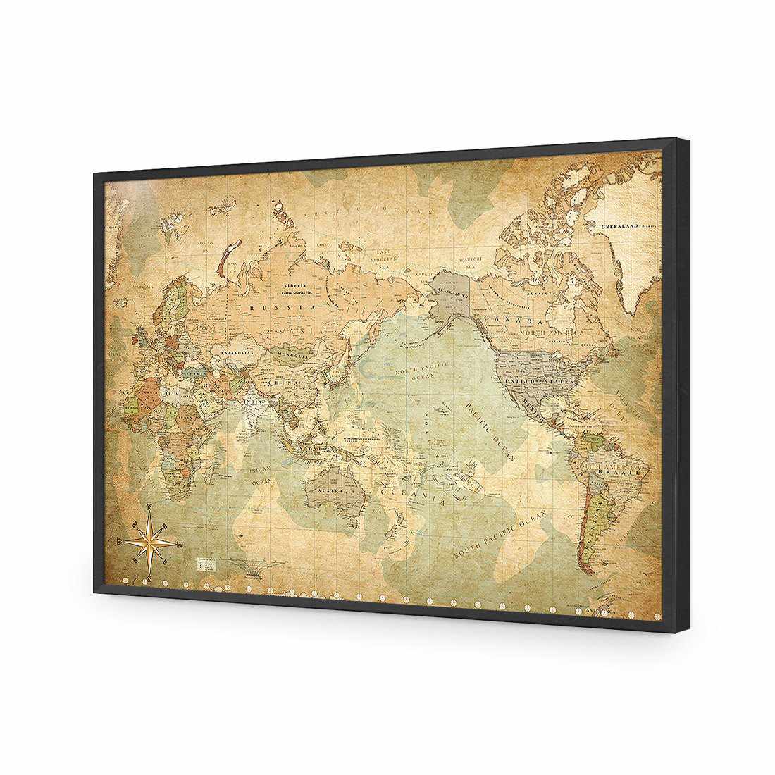 Antique World Map Acrylic Print Art