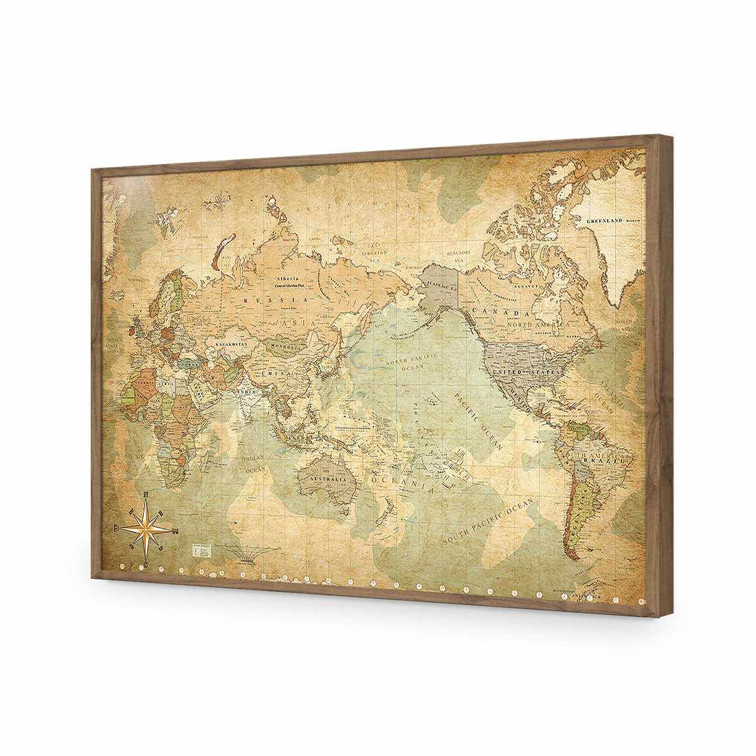 Antique World Map Acrylic Print Art