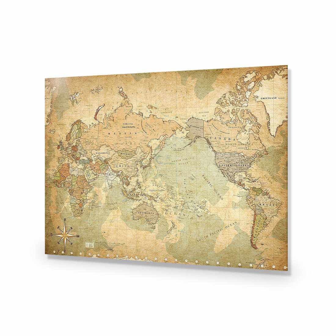 Antique World Map Acrylic Print Art