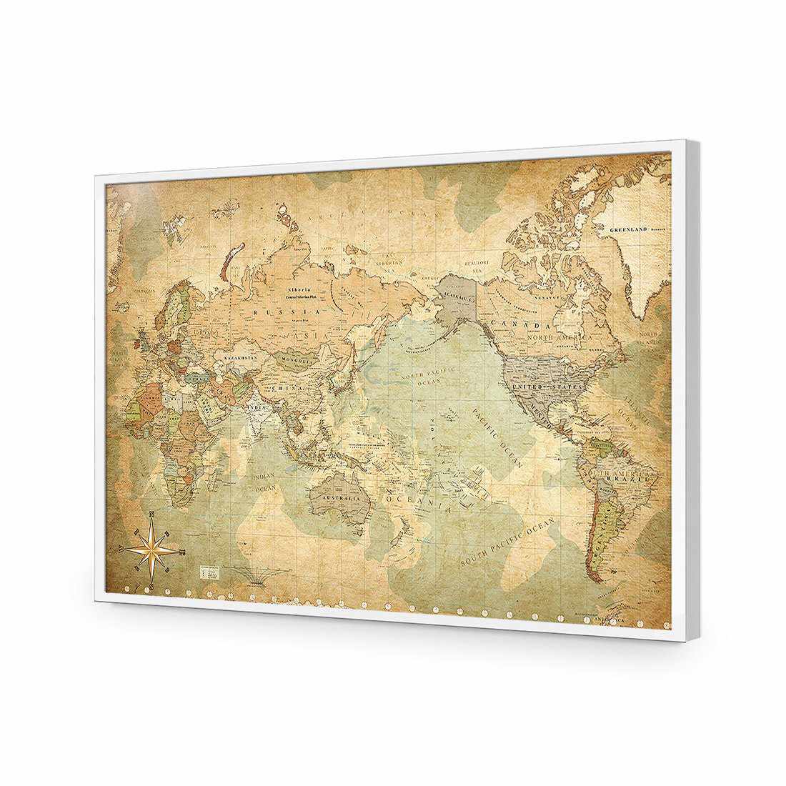 Antique World Map Acrylic Print Art