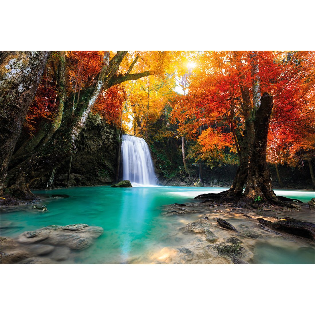 Autumn Waterfall Magic Acrylic Print Art