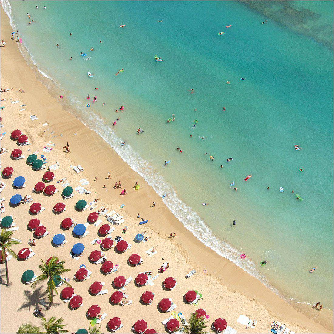 Birds Eye Beach, Square Canvas Art