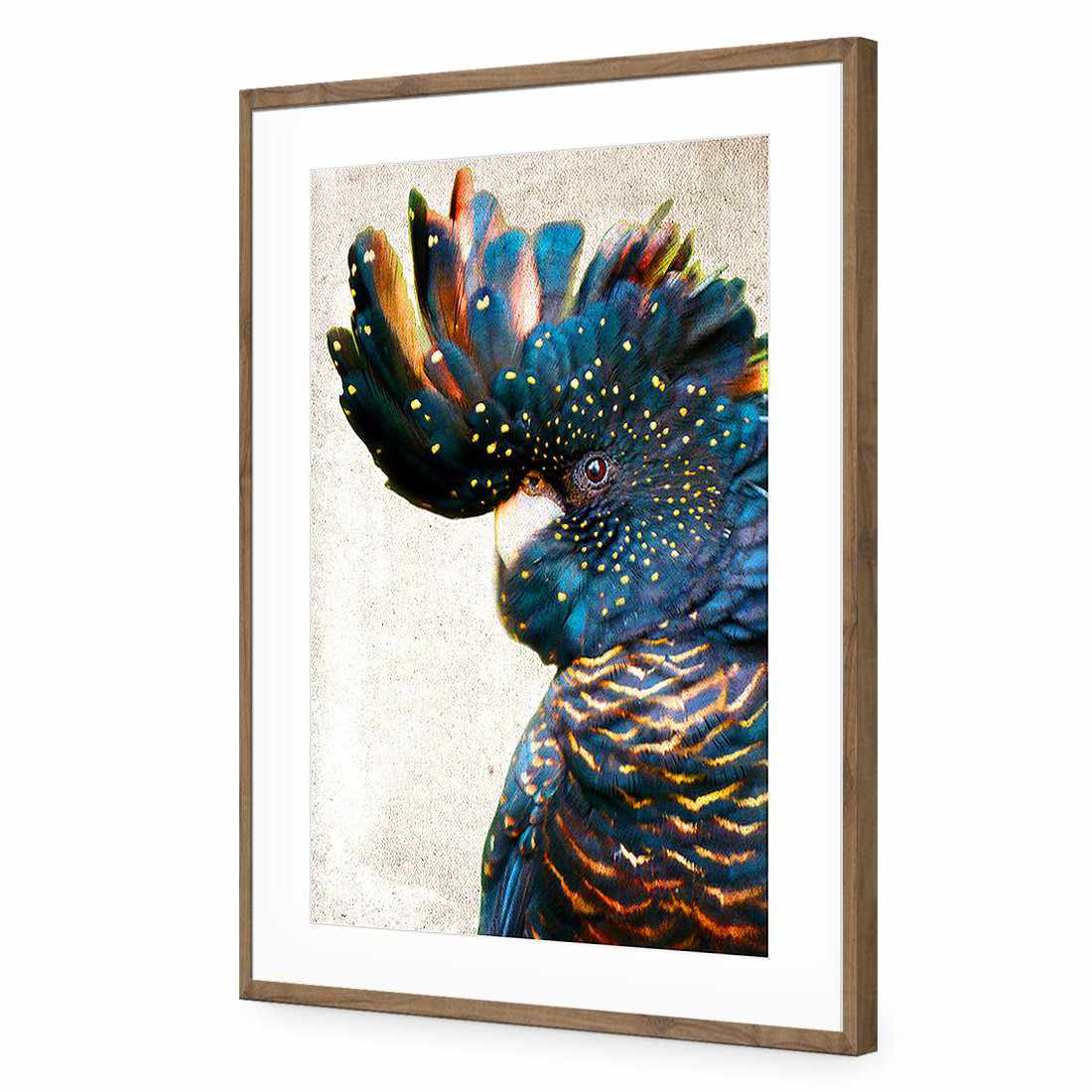 Black Cockatoo Side, Grunge Acrylic Print Art