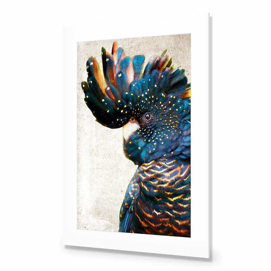 Black Cockatoo Side, Grunge Acrylic Print Art