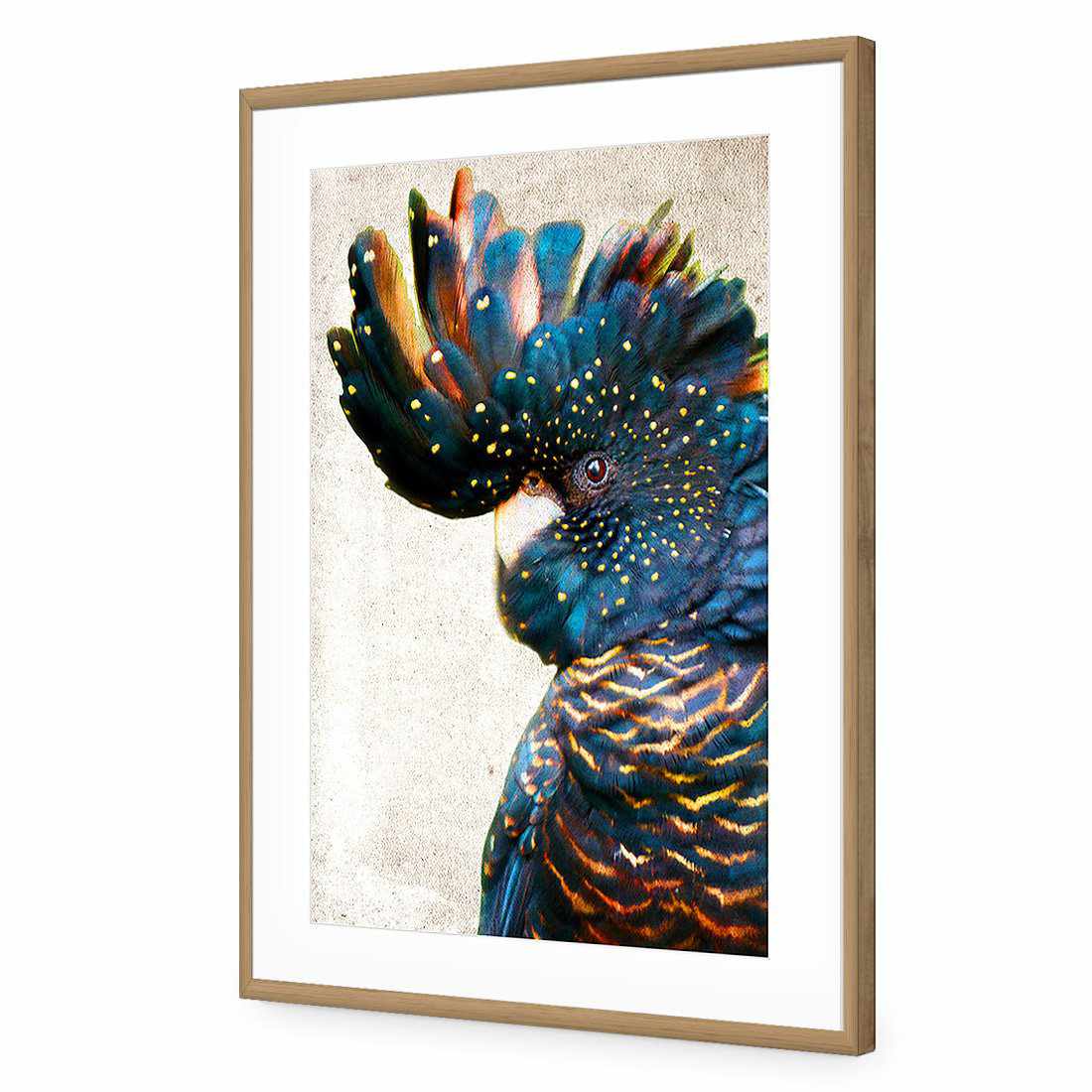 Black Cockatoo Side, Grunge Acrylic Print Art
