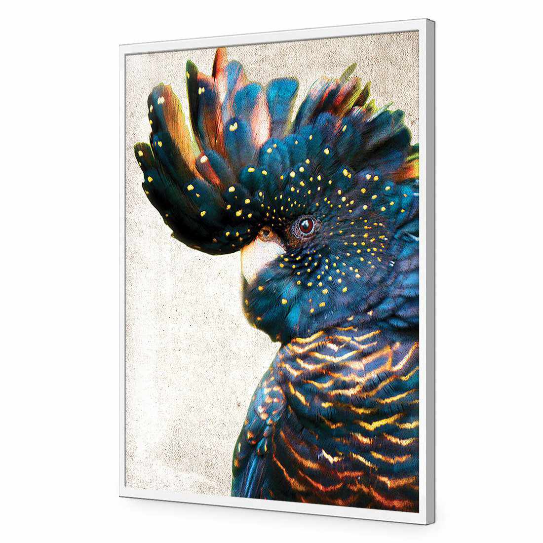Black Cockatoo Side, Grunge Acrylic Print Art