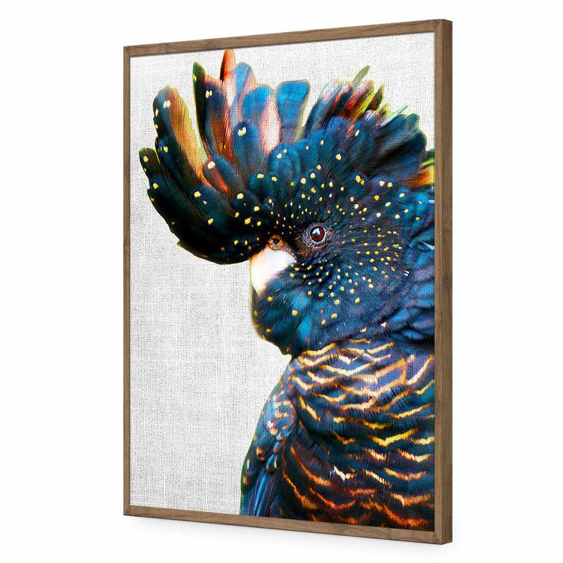 Black Cockatoo Side, Linen Acrylic Print Art