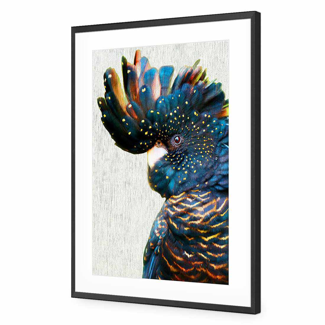 Black Cockatoo Side, Paper Acrylic Print Art