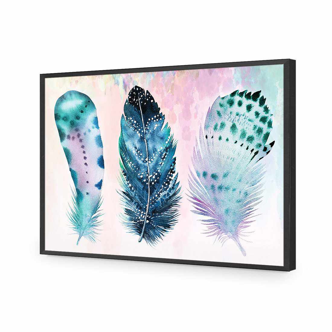 Boho Feathers, Rainbow Acrylic Print Art