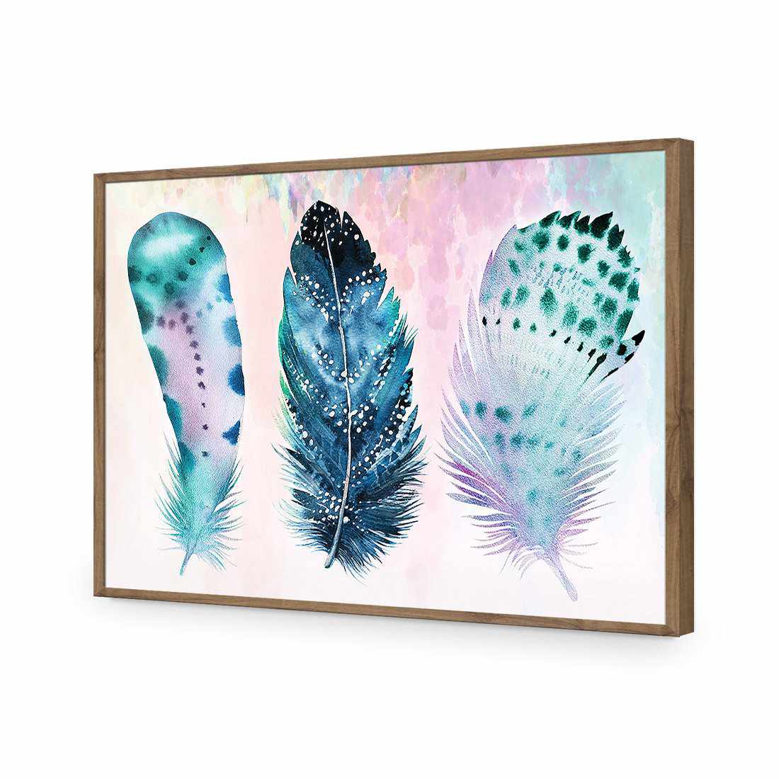 Boho Feathers, Rainbow Acrylic Print Art