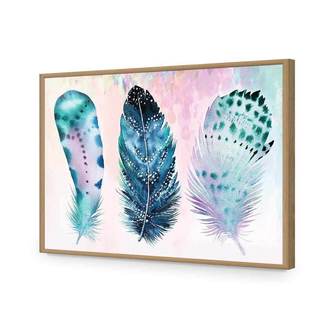 Boho Feathers, Rainbow Acrylic Print Art