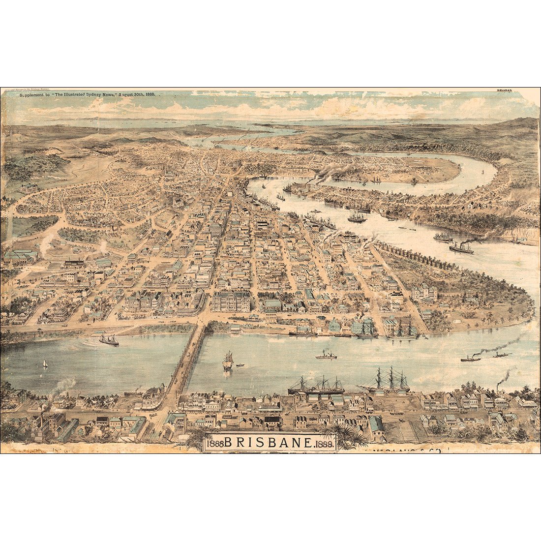 Brisbane 1888 Acrylic Print Art