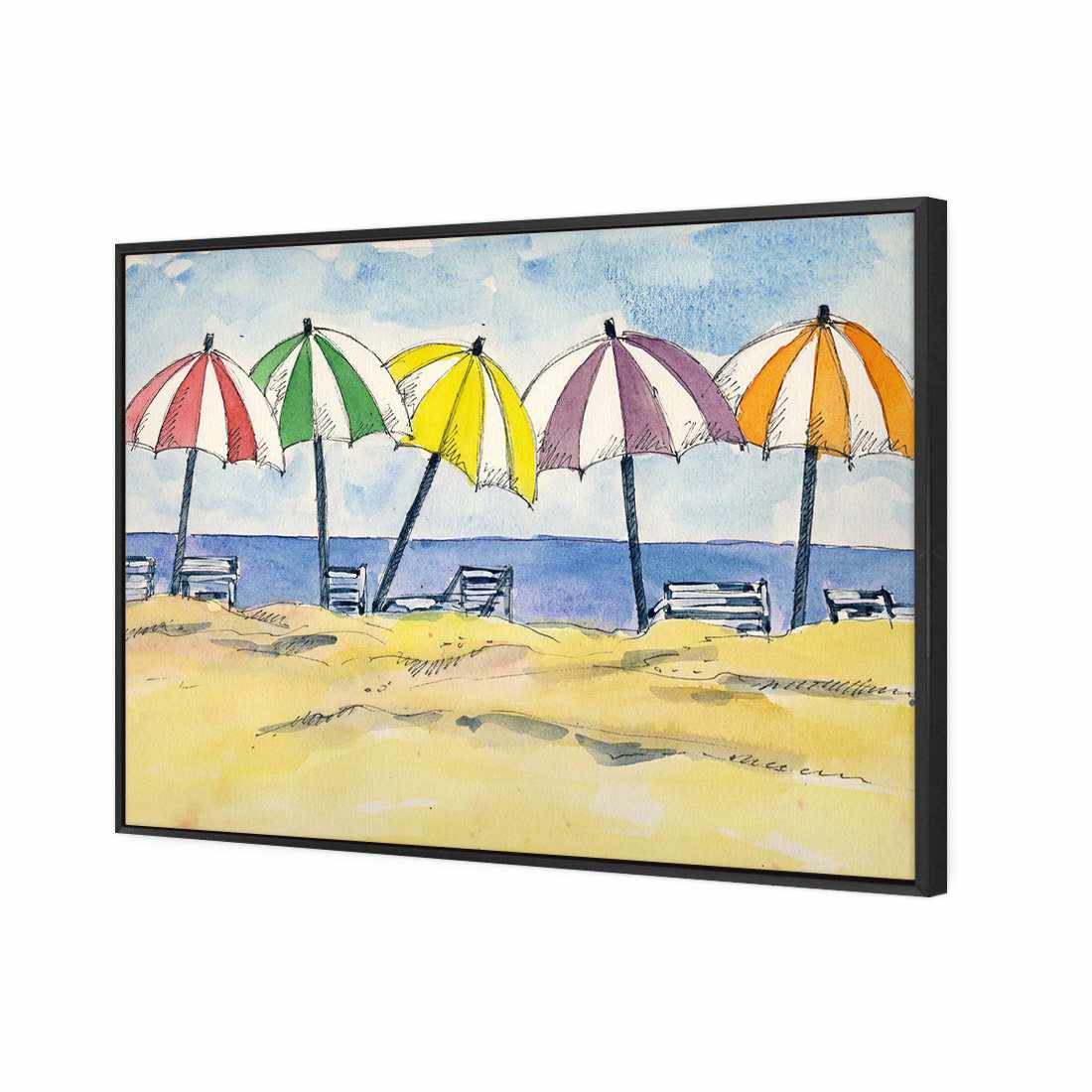 Brolly Beach Canvas Art
