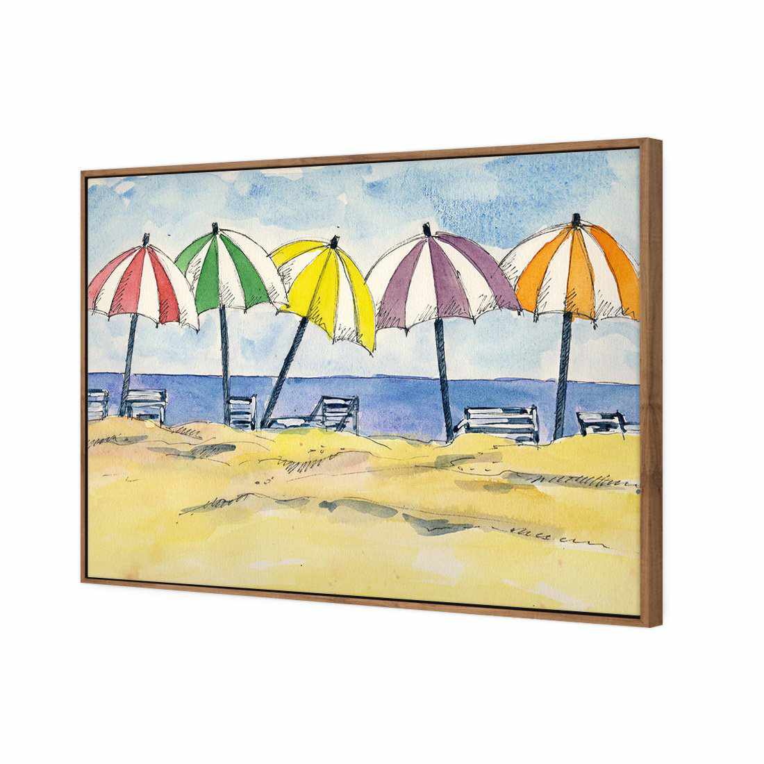 Brolly Beach Canvas Art
