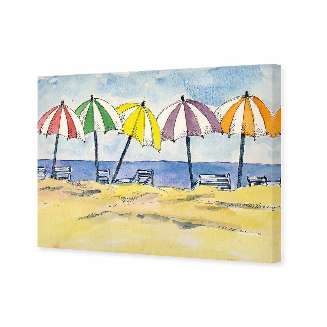 Brolly Beach Canvas Art