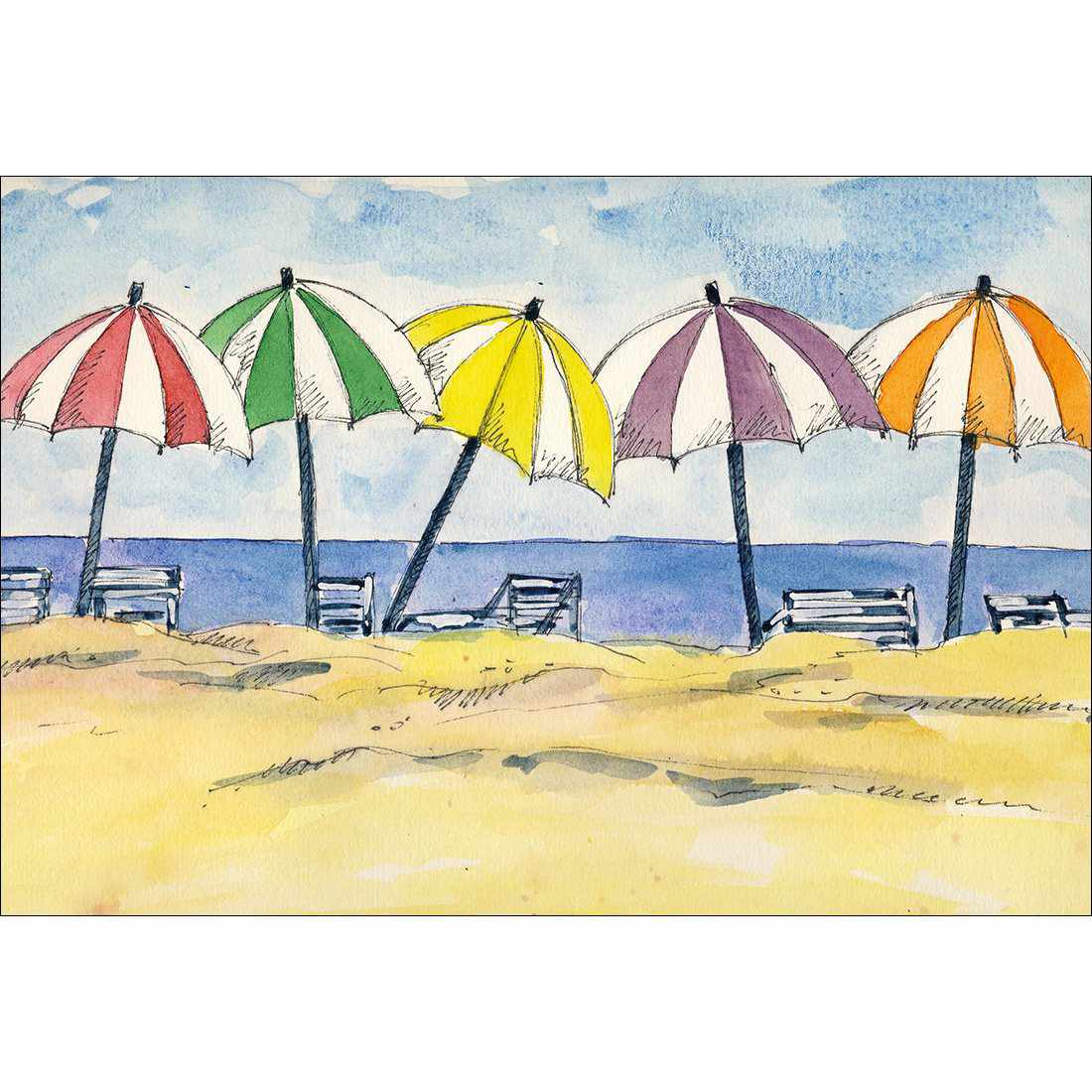 Brolly Beach Canvas Art
