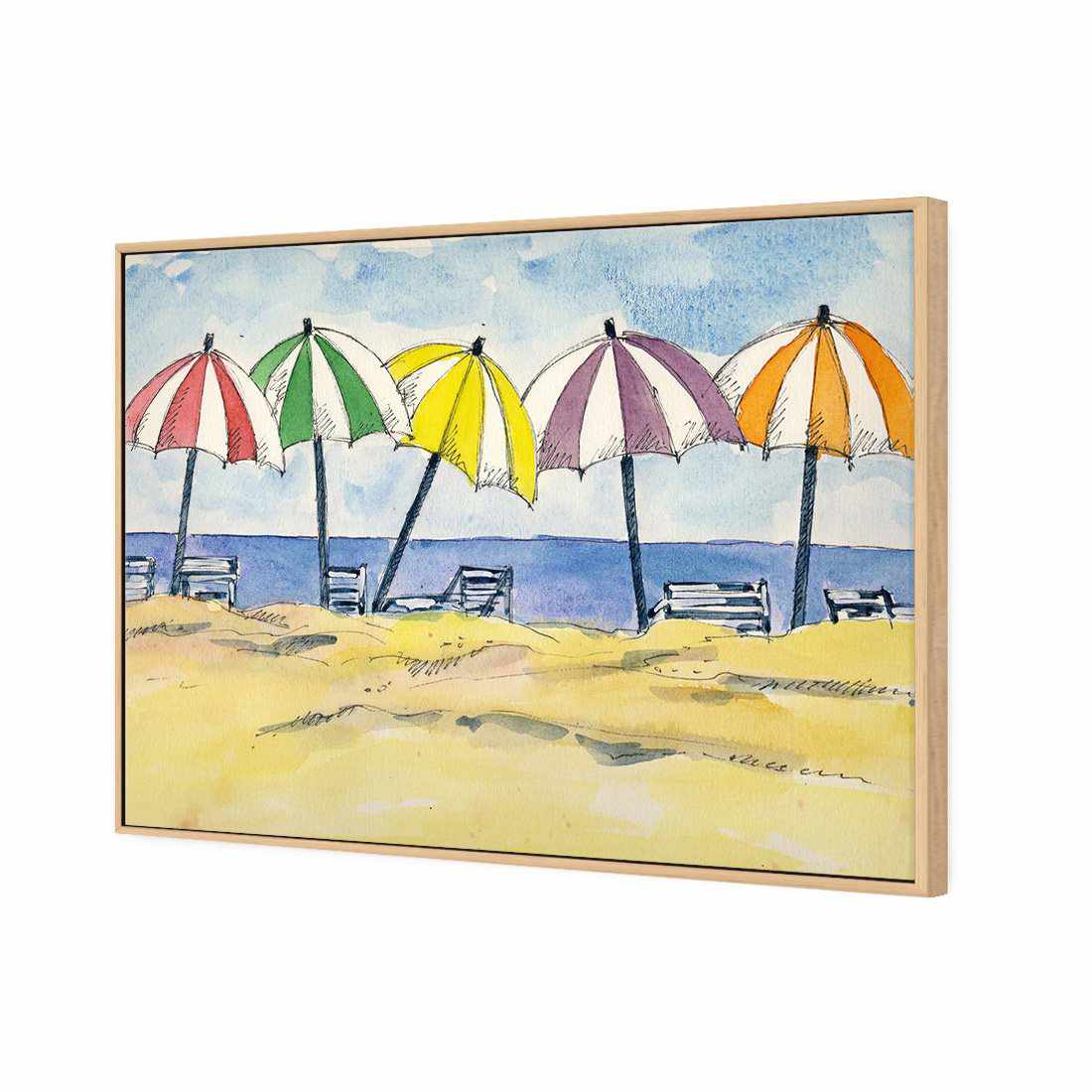 Brolly Beach Canvas Art