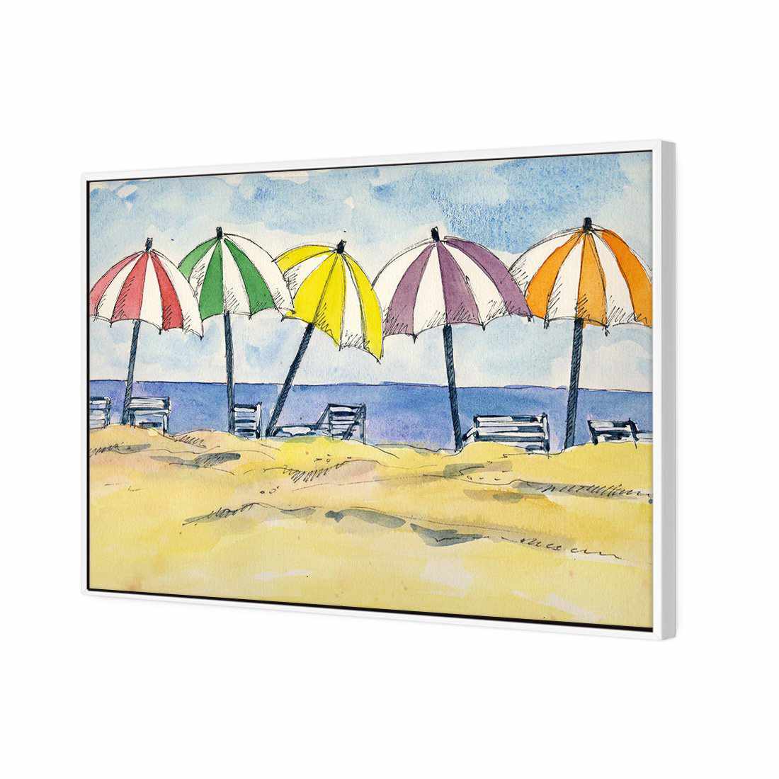 Brolly Beach Canvas Art