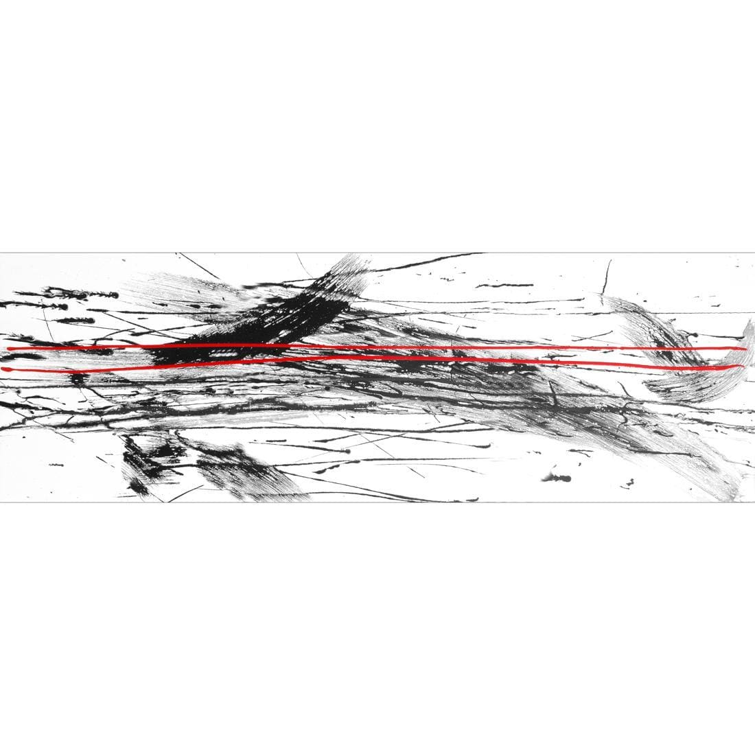 Brushstrokes with Enhanced Red (Long) Canvas Art