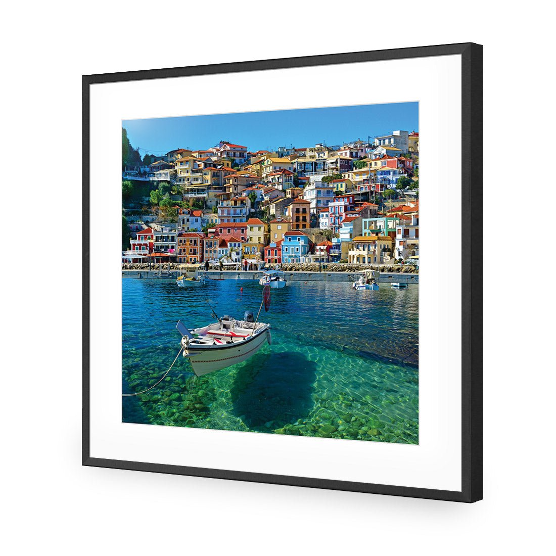 Clear Waters Of Greece, Square Acrylic Print Art