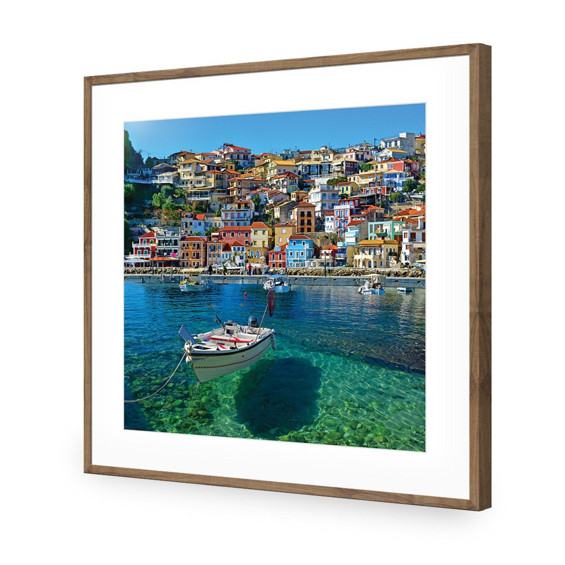 Clear Waters Of Greece, Square Acrylic Print Art