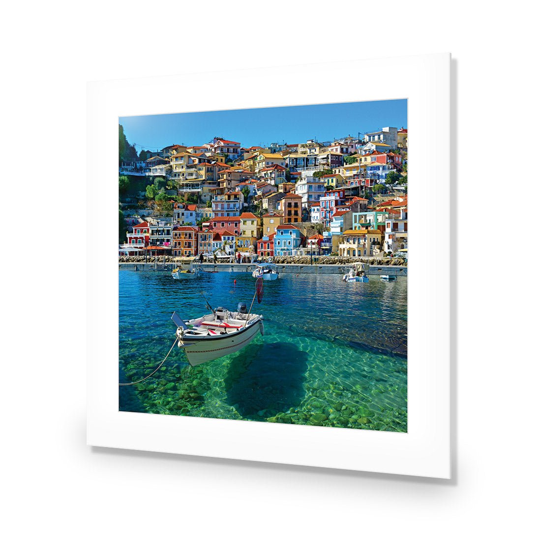 Clear Waters Of Greece, Square Acrylic Print Art