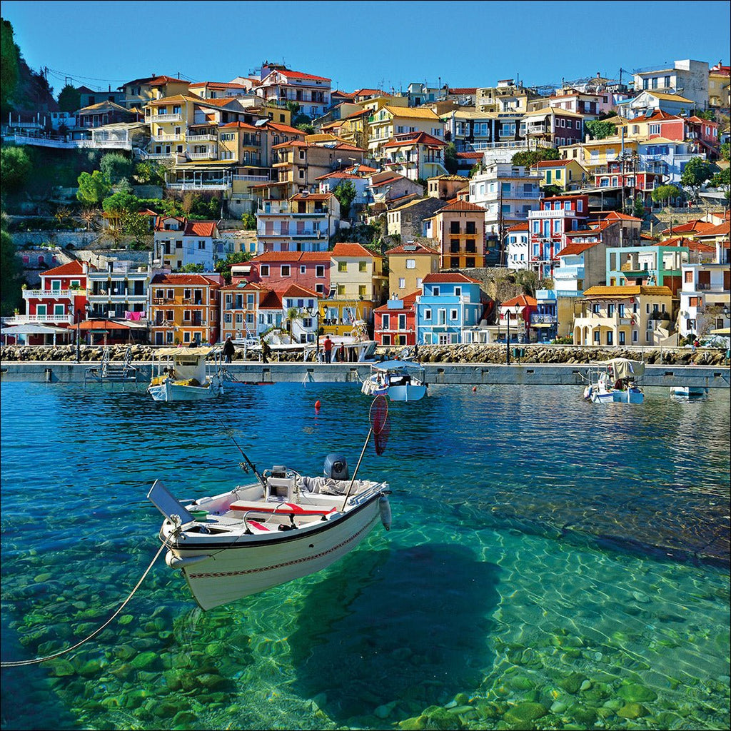 Clear Waters Of Greece, Square Acrylic Print Art