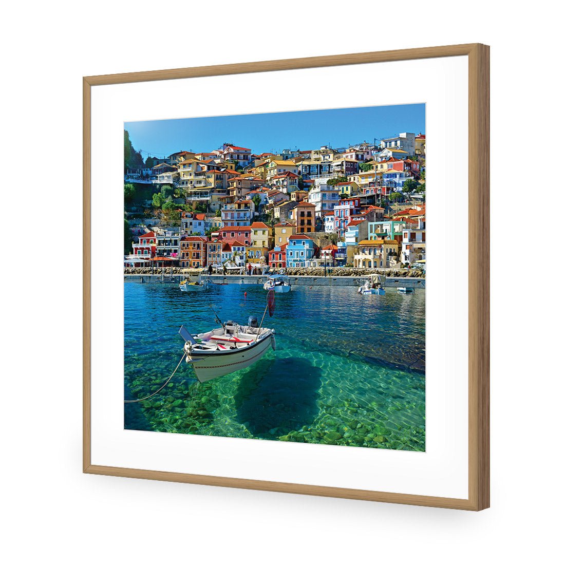 Clear Waters Of Greece, Square Acrylic Print Art