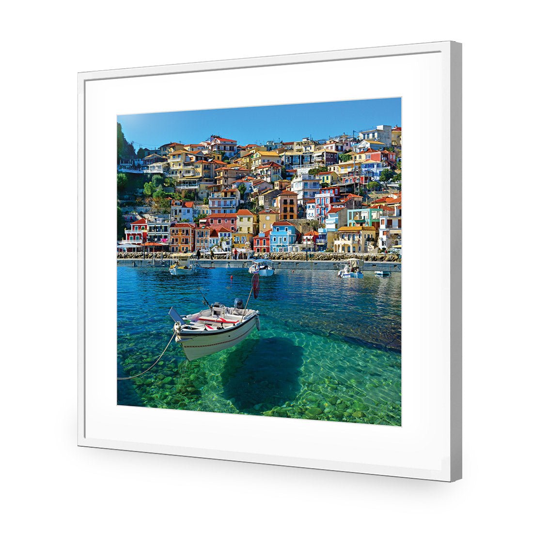 Clear Waters Of Greece, Square Acrylic Print Art