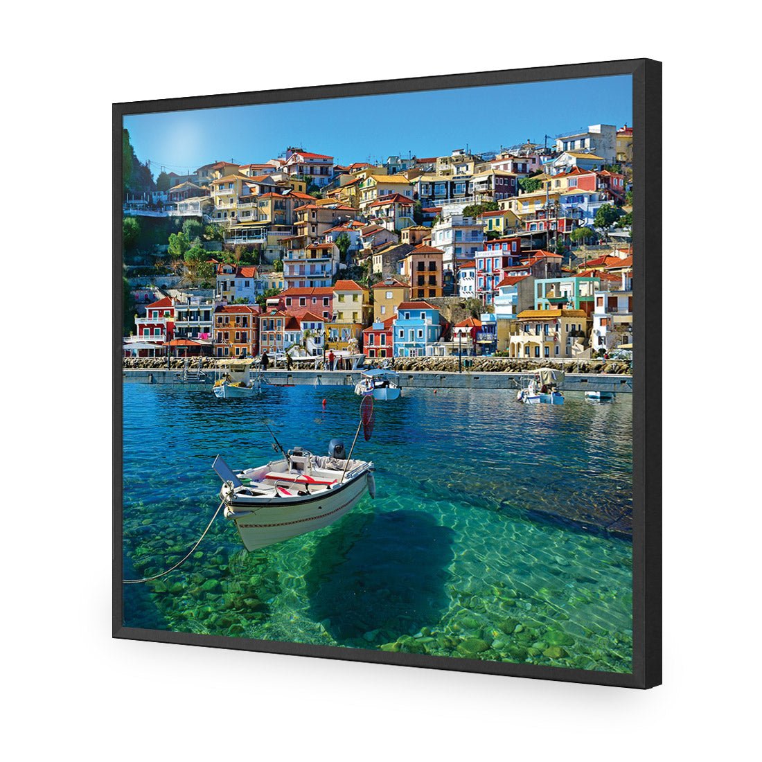 Clear Waters Of Greece, Square Acrylic Print Art