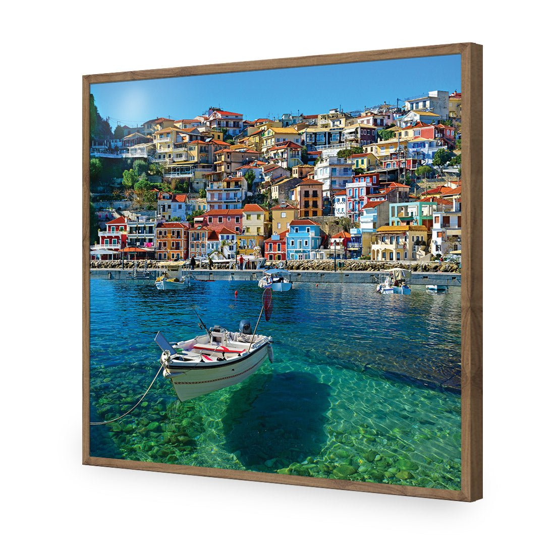 Clear Waters Of Greece, Square Acrylic Print Art