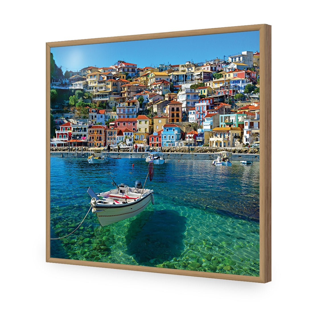 Clear Waters Of Greece, Square Acrylic Print Art