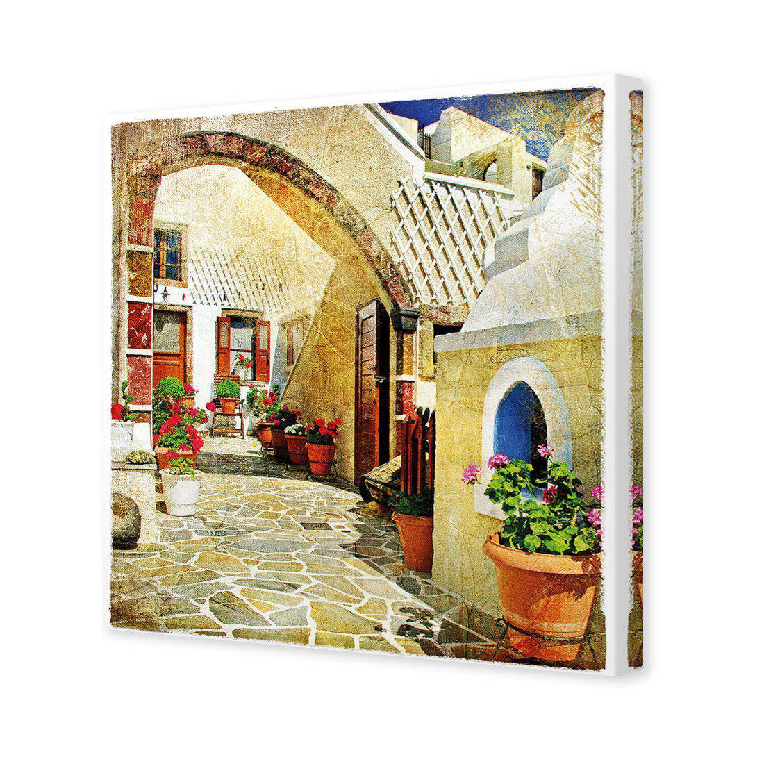 Courtyard Of Santorini Canvas Art