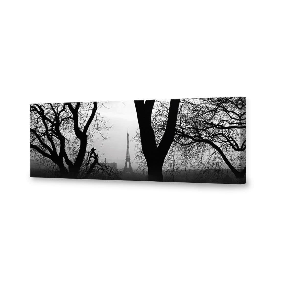 Eiffel Tower Through Trees, B&W Canvas Art