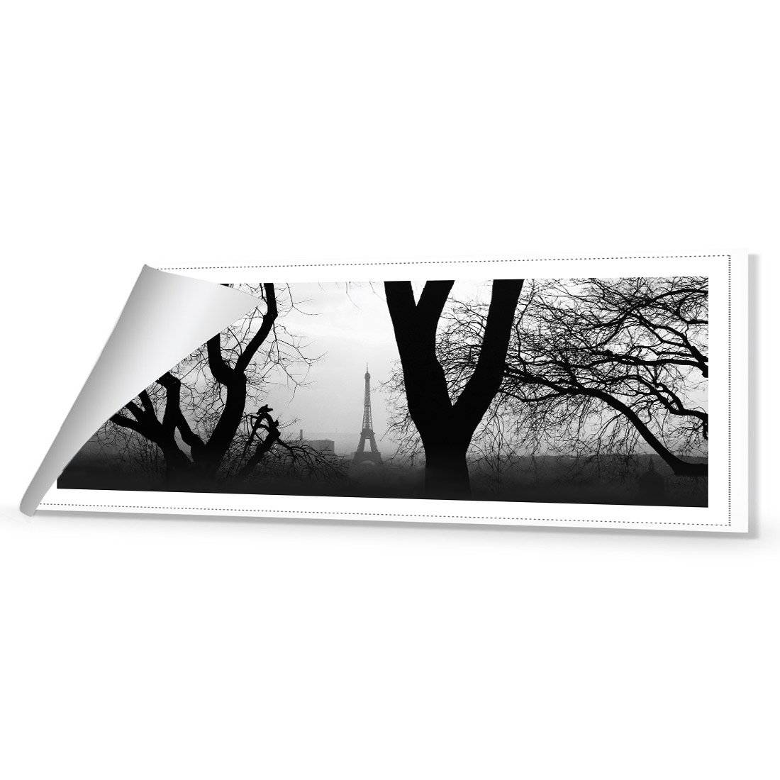 Eiffel Tower Through Trees, B&W Canvas Art