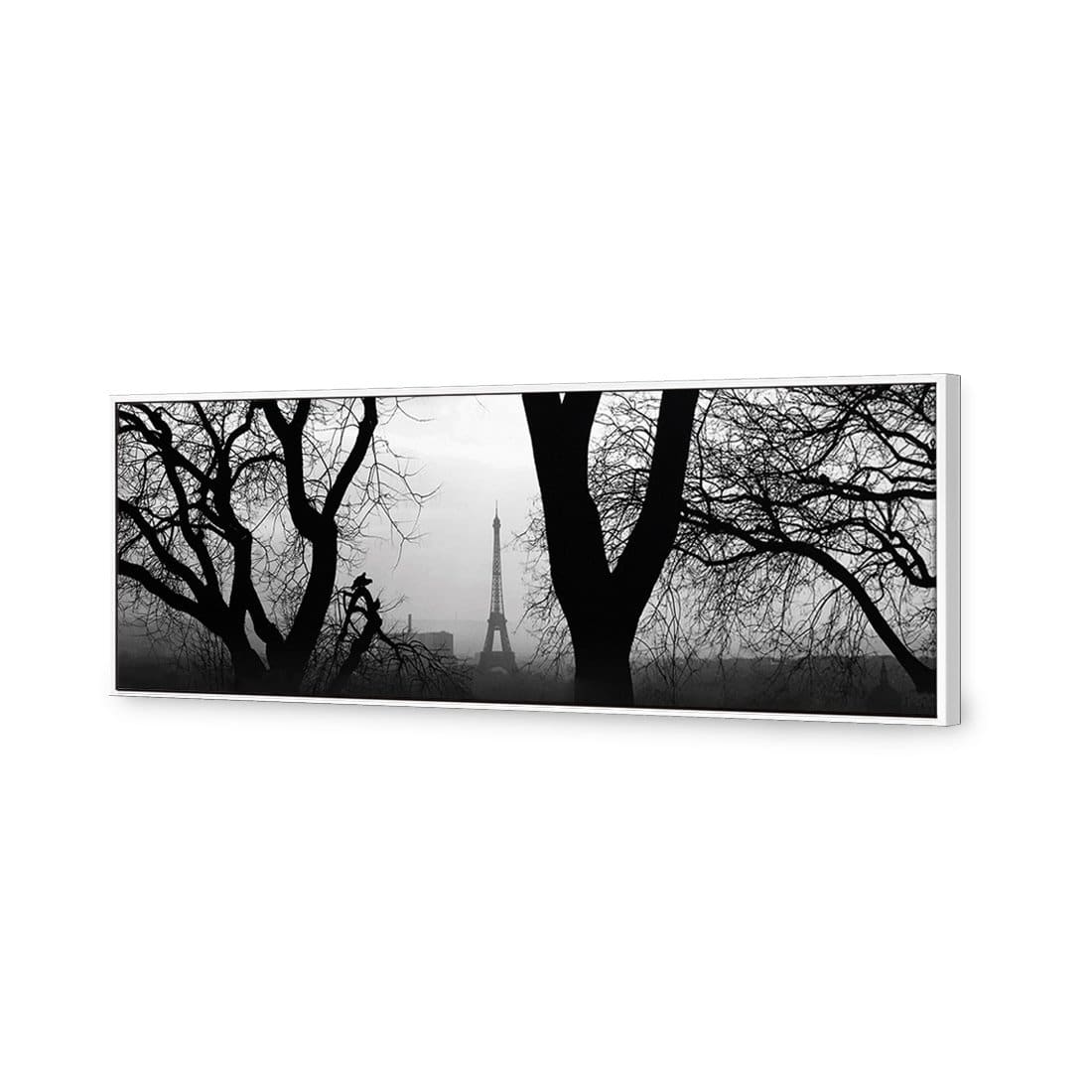 Eiffel Tower Through Trees, B&W Canvas Art