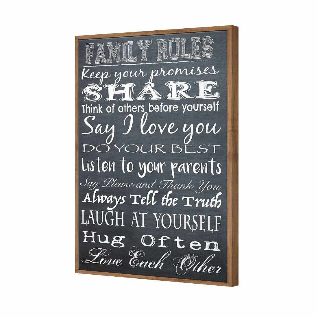 Family Rules, B&W Canvas Art