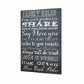 Family Rules, B&W Canvas Art