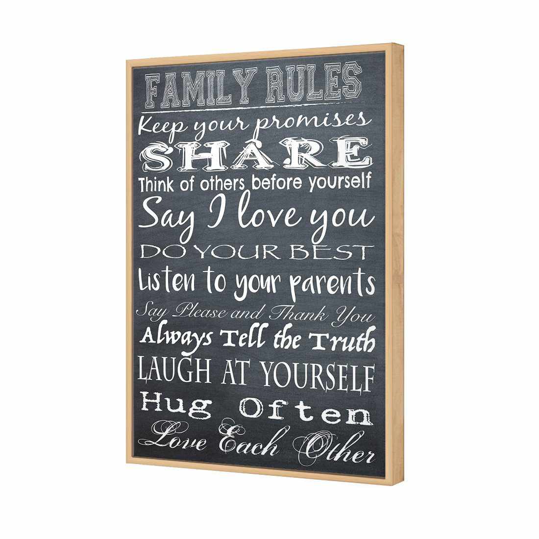 Family Rules, B&W Canvas Art