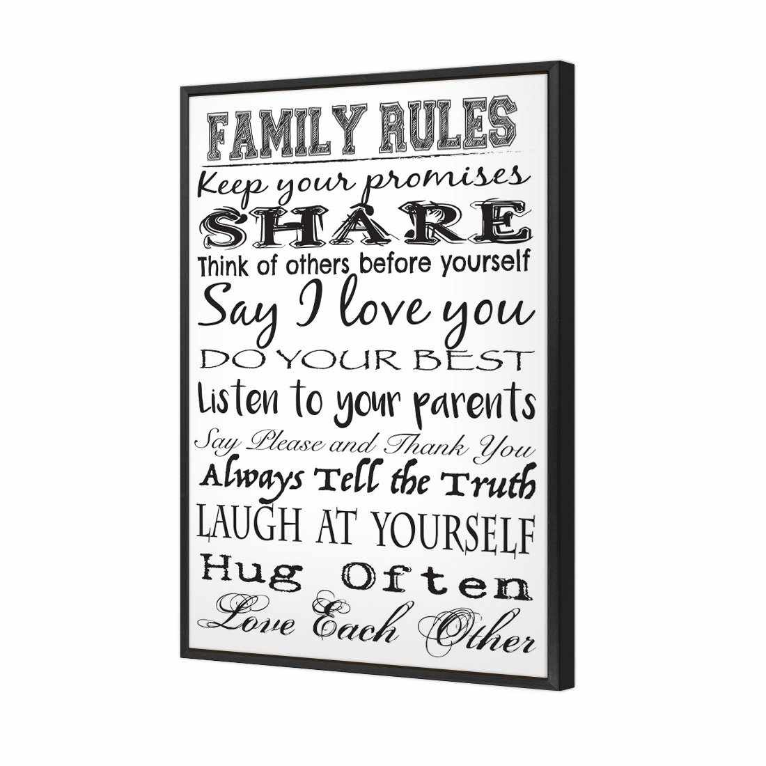 Family Rules Canvas Art