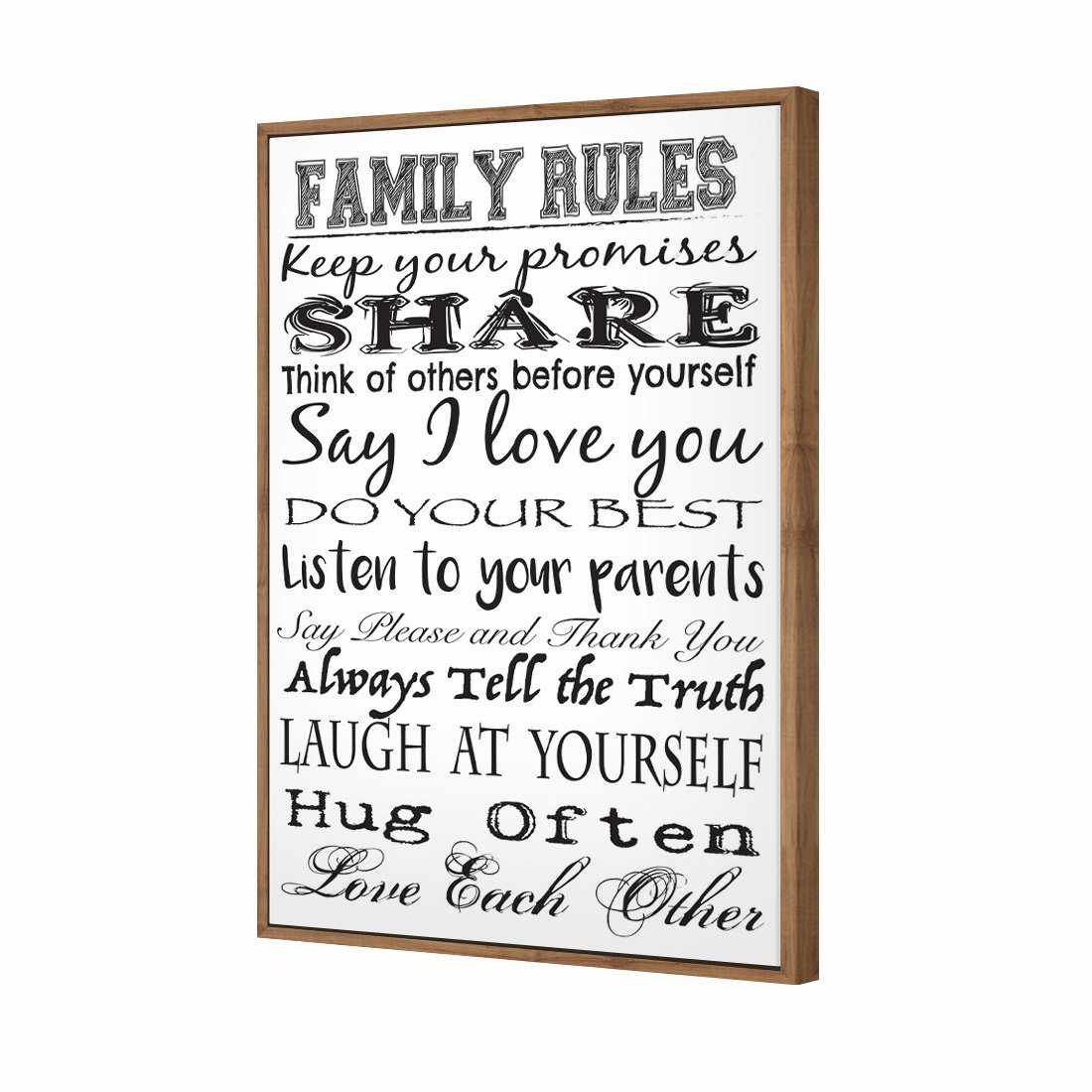 Family Rules Canvas Art