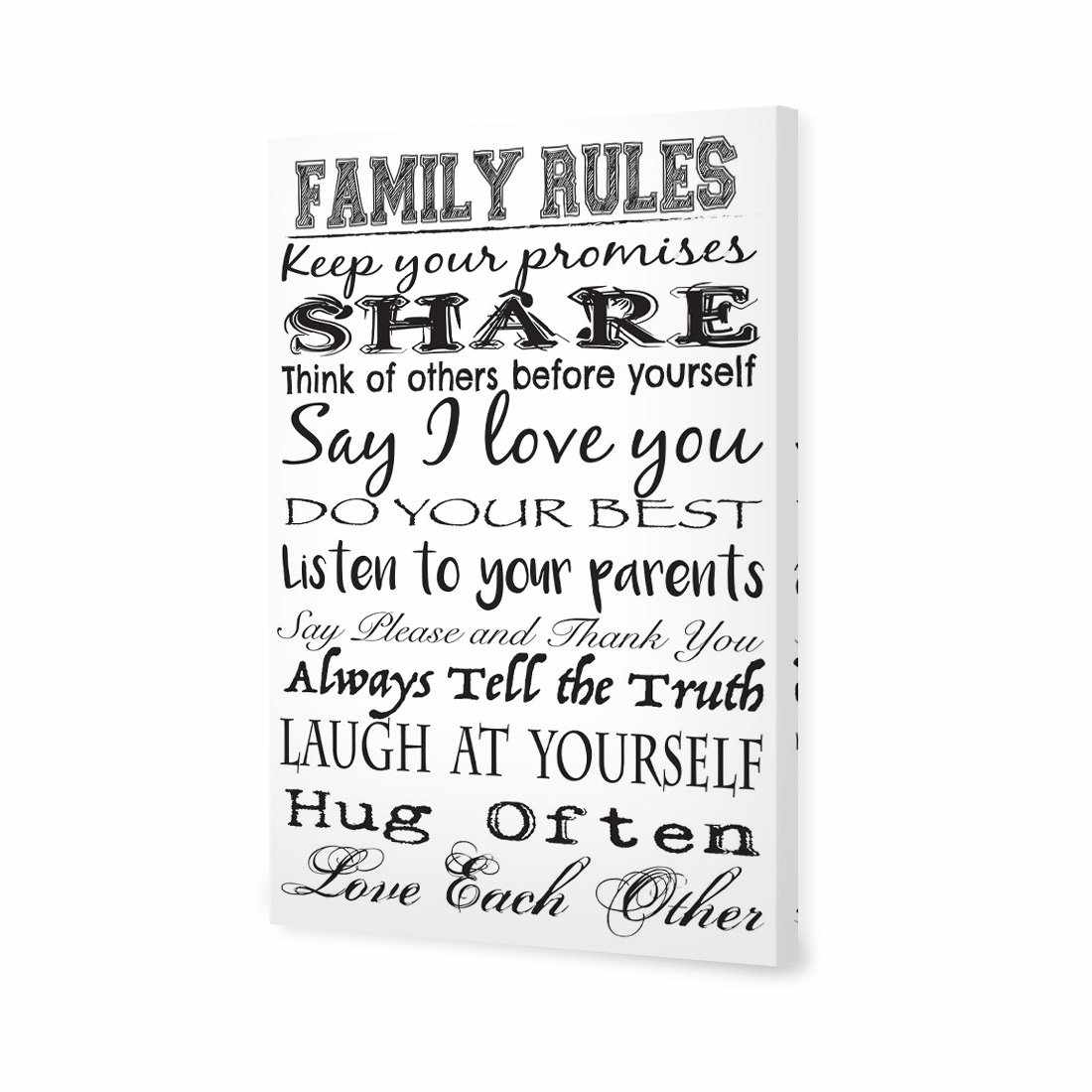 Family Rules Canvas Art