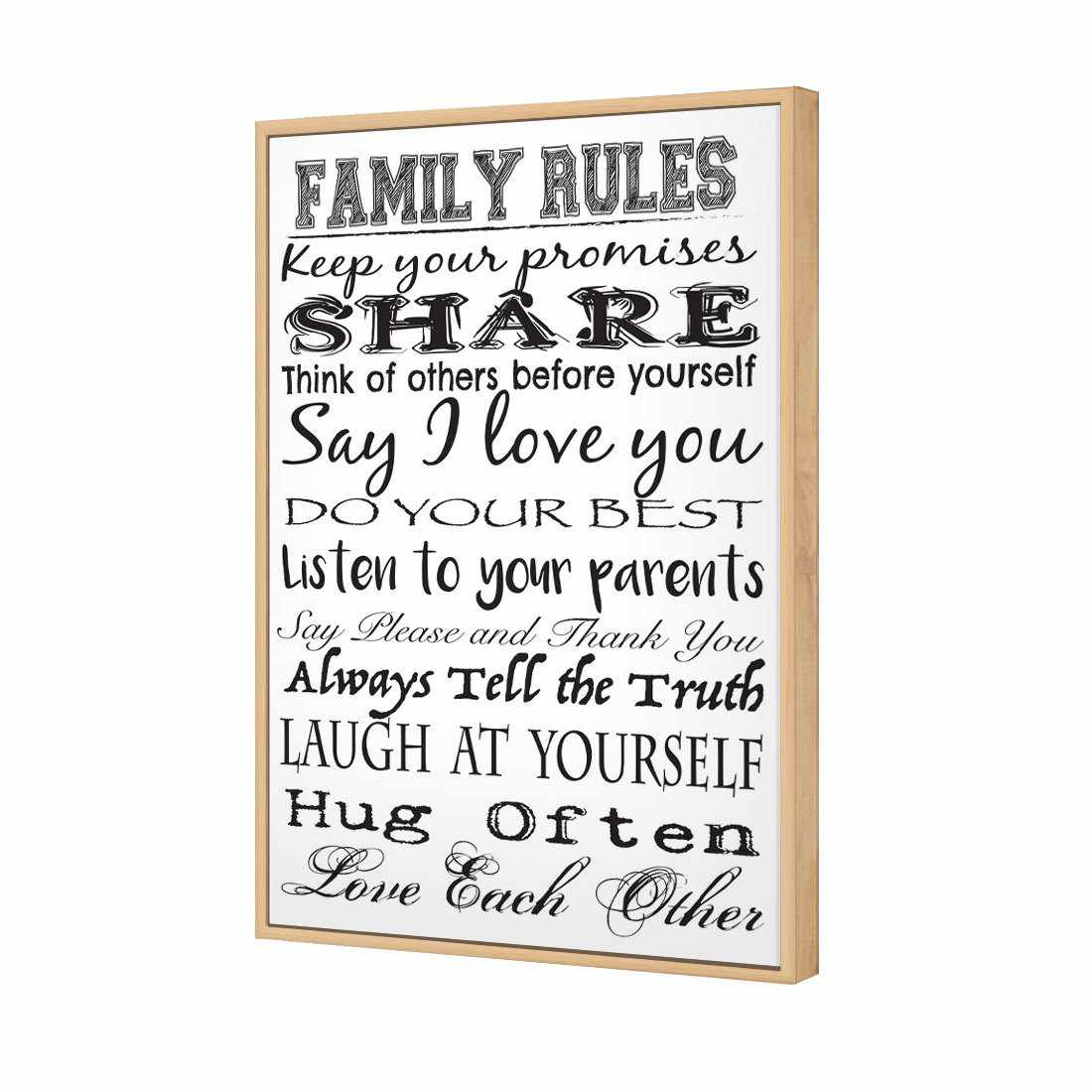 Family Rules Canvas Art