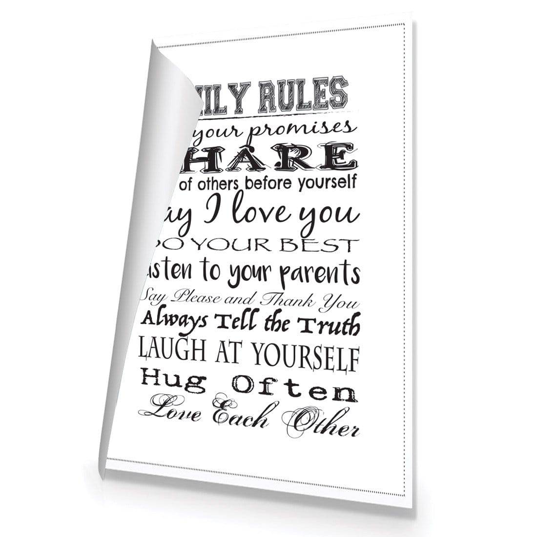Family Rules Canvas Art